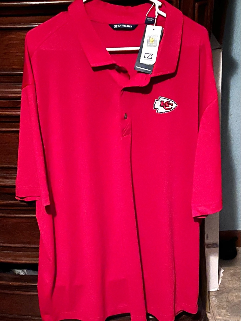 Mens Red 3XL Cutter & Buck NFL Licensed Kansas City Chiefs Short Sleeve Polo!